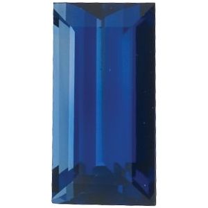 Zafiro azul AA facetado de talla baguette recta de 3x2 mm