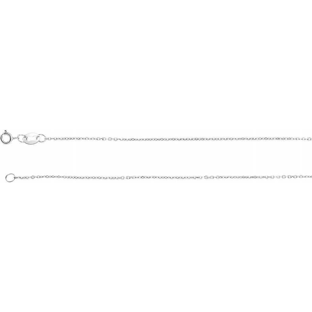 Cadena de 24" con cable de corte de diamante blanco de 14 quilates de 1 mm
